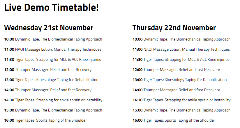 live demo timetable